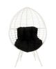 Lounge Chair; Black Fabric & White Wicker