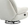 360Â° Swivel Recliner Adjustable Chair Chenille Glider Swivel Reclining Sofa Chair with Black Metal Round Base - Beige