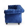 OPULENT 3-SEATER VELVET SOFA - NAVY BLUE  | LUXURIOUS COMFORT & TIMELESS ELEGANCE