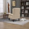 COOLMORE Wood Frame Armchair, Modern Accent Chair Lounge Chair with Sturdy Wood Legs for Living Room Bedroom(Camel PU)