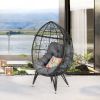 Wicker Egg Chair Indoor Basket Wicker Chair with Grey Cushion