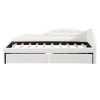 Twin Size PU Upholstered Tufted Daybed with Two Drawers and Cloud Shaped Guardrail, White