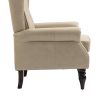 COOLMORE Wood Frame Armchair, Modern Accent Chair Lounge Chair with Sturdy Wood Legs for Living Room Bedroom(Camel PU)