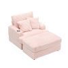 PLUSH PINK VELVET RECLINER | CORDUROY LOUNGE CHAIR WITH CUP HOLDER