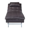 LUXURY BROWN CHAISE LOUNGE WITH USB PORT & PILLOW