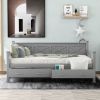 Rustic Gray Twin Size Daybed with 2 Spacious Drawers | Modern X-Frame Design for Cozy Casual Style