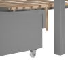 QUEEN CANOPY PLATFORM BED WITH TWIN TRUNDLE & STORAGE - GRAY