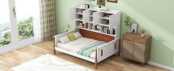 Elegant Twin Platform Bed with Versatile Storage - Chic White & Walnut Finish