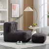 Fluffy Bean bag chair, super soft lazy sofa chair w memory foam and Ottoman