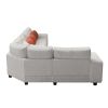 LUXURIOUS L-SHAPED MODULAR SECTIONAL SOFA WITH ARMRESTS & WOODEN FRAME - STYLISH CREAM BEIGE COMFORT