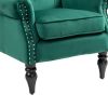 STYLISH GREEN WOOD FRAME ACCENT CHAIR – MODERN LOUNGE SEATING FOR LIVING ROOM & BEDROOM