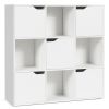 Free Standing 9 Cube Storage Wood Divider Bookcase for Home and Office