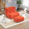 Plush Memory Foam Bean Bag Chair with Ottoman - Ultra-Soft Lazy Sofa for Maximum Comfort