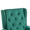 STYLISH GREEN WOOD FRAME ACCENT CHAIR – MODERN LOUNGE SEATING FOR LIVING ROOM & BEDROOM