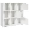 Free Standing 9 Cube Storage Wood Divider Bookcase for Home and Office