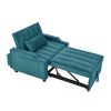 Luxurious 3-in-1 Blue Velvet Armchair Sofa Bed | Modern Convertible Couch for Living Room