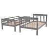 GRAY TWIN-OVER-TWIN BUNK BED WITH 3 DRAWERS - SPACE SAVER FOR BEDROOM & DORM