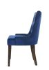 Farren Side Chair, Blue Velvet & Espresso Finish  (Set-2)