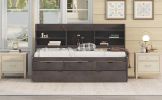 Charming Twin Captain's Bed with Bookshelves, Storage Drawers & Trundle - Antique Gray | Stylish & Functional