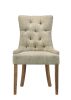 Yotam Side Chair, Beige Fabric & Salvaged Oak Finish  (Set-2)