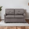 Stylish Pull-Out Sofa Bed with Woven Polyester Fabric & Solid Wood Fram