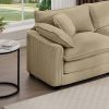 Tan Corduroy Fabric, Comfortable Single Chair Deep Seat Sofa With One Pillow, Suitable for Living Room and Bedroom, Club Multiple Occasions