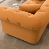 Retro Medieval Orange Sofa with Throw Pillows | Easy Assembly