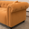 Retro Medieval Orange Sofa with Throw Pillows | Easy Assembly