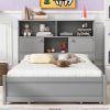 Modern Gray Full Size Storage Platform Bed w/ Headboard & USB Charging | 4 Drawer Sleek Design