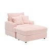 PLUSH PINK VELVET RECLINER | CORDUROY LOUNGE CHAIR WITH CUP HOLDER