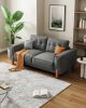 Couches for Living Room,Modern Fabric Upholstered Sofa Tufted Couch with Square Arm and 4 Solid Wood Legs 2 Pillows Decor for Living Room, Office