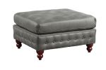 SLATE GREY LUXURY LEATHERETTE 4PC SECTIONAL SET | REVERSIBLE LOVESSEAT & OTTOMAN | TUFTED COMFORT