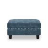 LUXURY NAVY BLUE VELVET 3-SEATER SECTIONAL SOFA WITH MULTI-FUNCTIONAL FOOTSTOOL & STORAGE