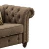 LUXURIOUS BROWN TUFTED ACCENT CHAIR WITH PILLOW | ELEGANT & COMFY SEAT