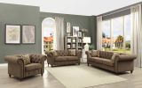 LUXURIOUS BROWN TUFTED ACCENT CHAIR WITH PILLOW | ELEGANT & COMFY SEAT