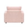 PLUSH PINK VELVET RECLINER | CORDUROY LOUNGE CHAIR WITH CUP HOLDER