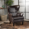 LUXURIOUS DARK BROWN HIGH BACK LEATHER CHAIR | ELEGANT & COMFORTABLE PU DESIGN