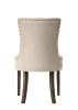 Farren Side Chair, Beige Fabric & Espresso Finish (set of 2)