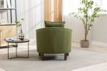 Accent Chair with Ottoman - Mid Century Modern Barrel Chair Upholstered Club Tub Round Arms Chair for Living Room