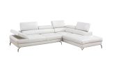 Luxurious White Faux Leather Sectional Sofa Set | 2-Piece Modern Living Room Couch, Right-Facing Chaise, Left-Facing Sofa