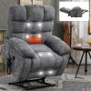 Lift Recliner Chair Heat Massage Dual Motor Infinite Position Up to 350 LBS Large Electric Power Lift Recliners with Power-Remote