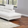 Luxurious White Faux Leather Sectional Sofa Set | 2-Piece Modern Living Room Couch, Right-Facing Chaise, Left-Facing Sofa