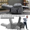 Lift Recliner Chair Heat Massage Dual Motor Infinite Position Up to 350 LBS Large Electric Power Lift Recliners with Power-Remote