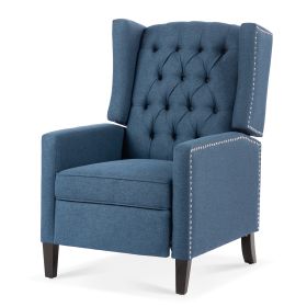 Luxurious 27.16” Wingback Recliner Chair – Elegant Manual Comfort for Stylish Relaxation (Color: Blue)