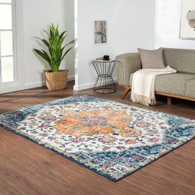 Boho Medallion Woven Area Rug (Color: as Pic)