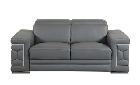 Top Grain Italian Leather Loveseat (Color: as Pic)