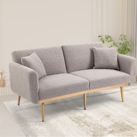 Luxurious Velvet Loveseat Sofa with Sleek Metal Legs – Elegant & Comfortable Seating for Stylish Homes (Color: as Pic)