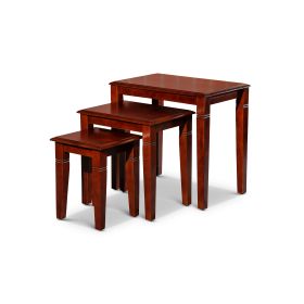 3-Piece Nesting Table Set, Cherry (Color: as Pic)