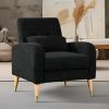 Chic Mid-Century Modern Accent Chair | Plush Upholstered Armchair with Sleek Metal Legs – Perfect Living Room Single Sofa