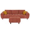 LUXE CARAMEL CONVERTIBLE SECTIONAL | MODERN L-SHAPED MARSHMALLOW SOFA COUCH